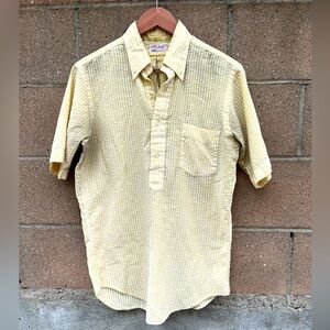 VINTAGE Mille Touche Yellow Seersucker Short Sleeve Shirt